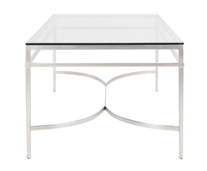 Safavieh ABELARD Antique Glass Cocktail Table - Elegant Centerpiece for Modern and Traditional Interiors Silver AMH8303B