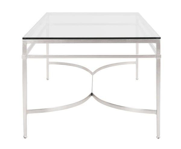 Safavieh ABELARD Antique Glass Cocktail Table - Elegant Centerpiece for Modern and Traditional Interiors Silver AMH8303B