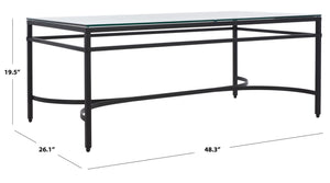 Safavieh ABELARD Antique Glass Cocktail Table - Elegant Centerpiece for Modern and Traditional Interiors Black AMH8303C
