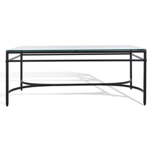 Safavieh ABELARD Antique Glass Cocktail Table - Elegant Centerpiece for Modern and Traditional Interiors Black AMH8303C
