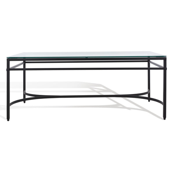 Safavieh ABELARD Antique Glass Cocktail Table - Elegant Centerpiece for Modern and Traditional Interiors Black AMH8303C