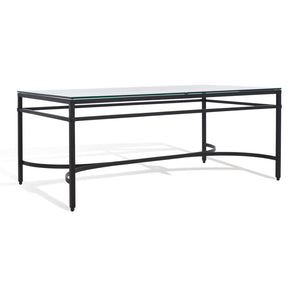 Safavieh ABELARD Antique Glass Cocktail Table - Elegant Centerpiece for Modern and Traditional Interiors Black AMH8303C