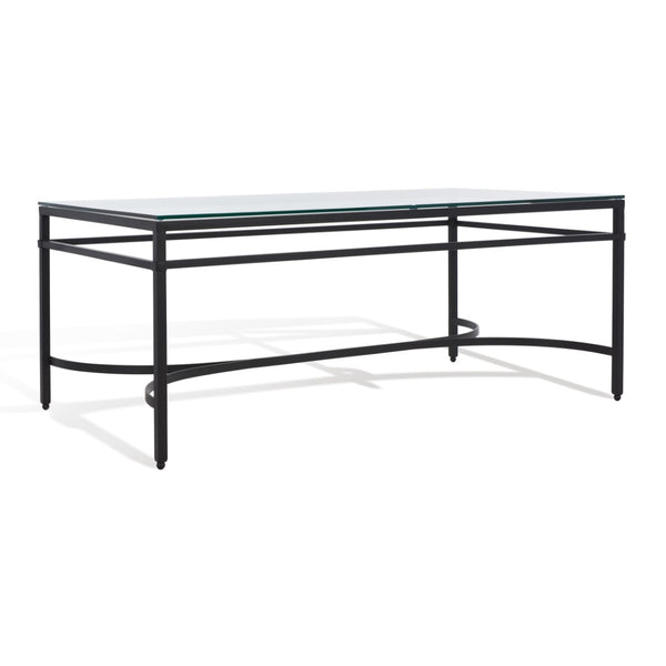Safavieh ABELARD Antique Glass Cocktail Table - Elegant Centerpiece for Modern and Traditional Interiors Black AMH8303C