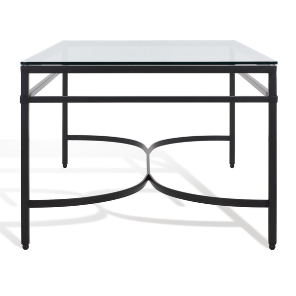 Safavieh ABELARD Antique Glass Cocktail Table - Elegant Centerpiece for Modern and Traditional Interiors Black AMH8303C
