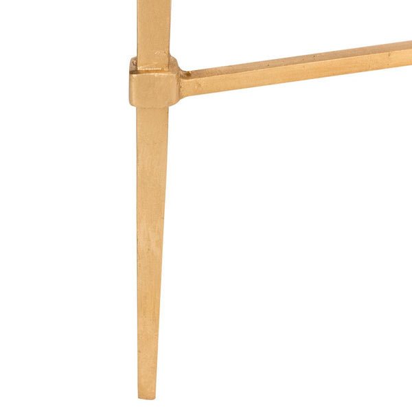 Safavieh BAUMGARTEN Antique Metal Console Table - Elegant Glass Top for Entryway or Living Room Accents Gold AMH8305A