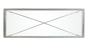 Safavieh BAUMGARTEN Antique Metal Console Table - Elegant Glass Top for Entryway or Living Room Accents Silver AMH8305B