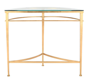 Safavieh BAUR Antique Gold Glass Console Table - Elegant Foyer & Living Room Accent with Timeless Glamour AMH8306A