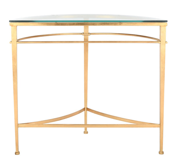 Safavieh BAUR Antique Gold Glass Console Table - Elegant Foyer & Living Room Accent with Timeless Glamour AMH8306A