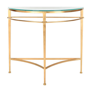 Safavieh BAUR Antique Gold Glass Console Table - Elegant Foyer & Living Room Accent with Timeless Glamour AMH8306A
