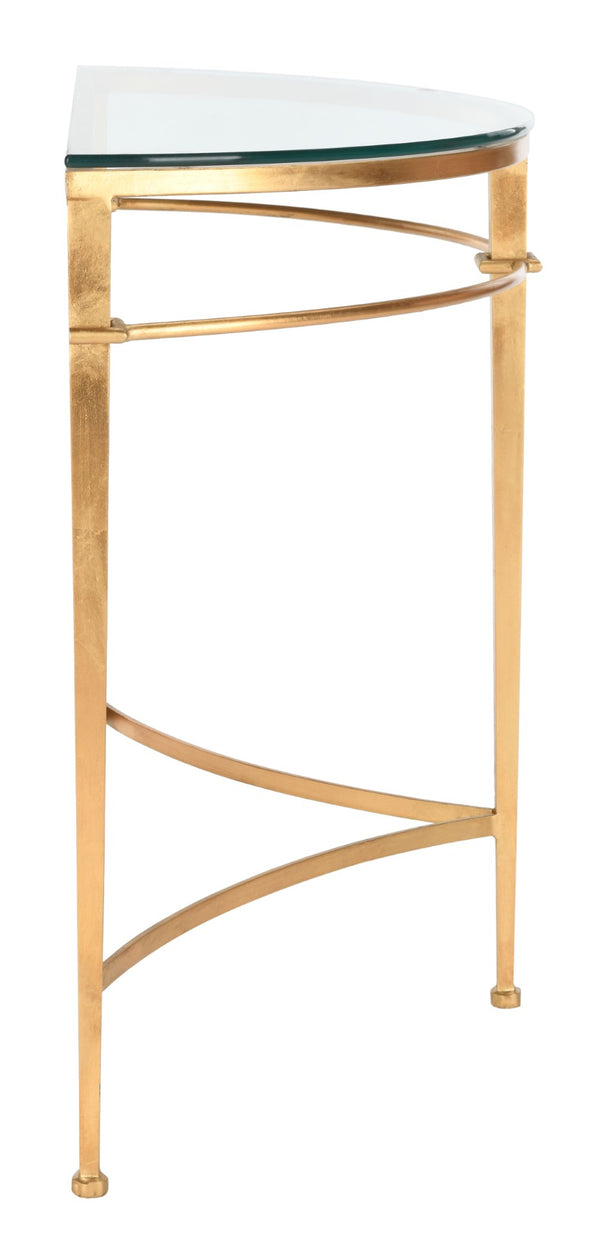 Safavieh BAUR Antique Gold Glass Console Table - Elegant Foyer & Living Room Accent with Timeless Glamour AMH8306A
