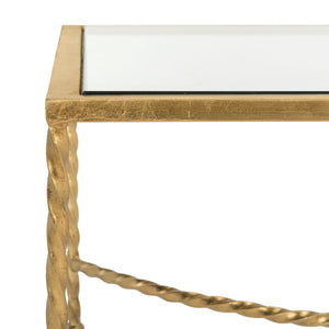 Safavieh MATILDA Gold Leaf Glass Coffee Table – Luxurious Antique-Inspired Centerpiece for Elegant Living Rooms AMH8318A