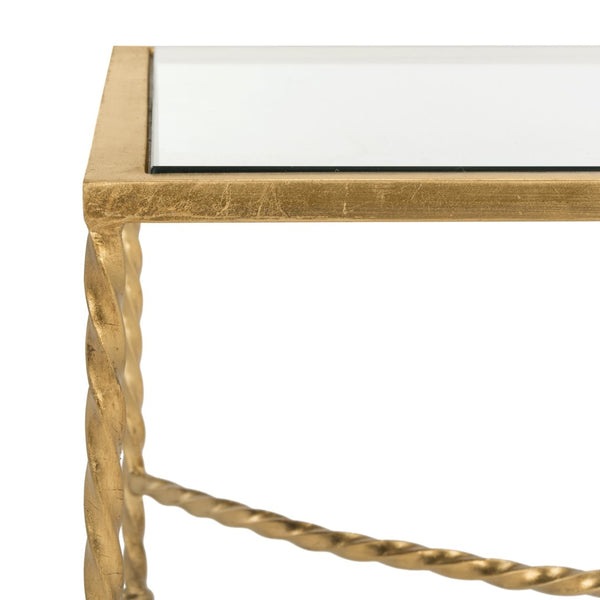 Safavieh MATILDA Gold Leaf Glass Coffee Table – Luxurious Antique-Inspired Centerpiece for Elegant Living Rooms AMH8318A