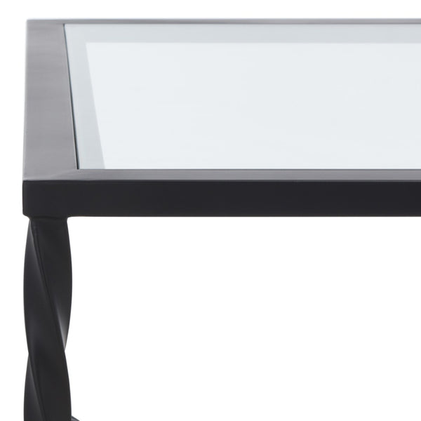 Safavieh MATILDA Glass Coffee Table - Vintage Glamour Meets Modern Elegance for Stylish Living Rooms and Lounges Black AMH8318C