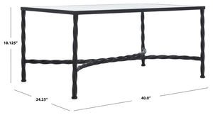 Safavieh MATILDA Glass Coffee Table - Vintage Glamour Meets Modern Elegance for Stylish Living Rooms and Lounges Black AMH8318C