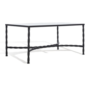 Safavieh MATILDA Glass Coffee Table - Vintage Glamour Meets Modern Elegance for Stylish Living Rooms and Lounges Black AMH8318C