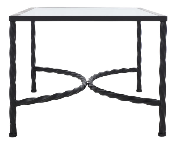 Safavieh MATILDA Glass Coffee Table - Vintage Glamour Meets Modern Elegance for Stylish Living Rooms and Lounges Black AMH8318C