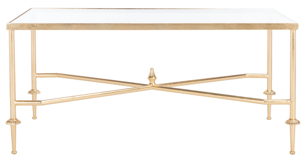 Safavieh DEVI Gold Leaf Coffee Table – Victorian Elegance Meets Modern Glamour for Chic Living Spaces AMH8332A