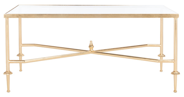 Safavieh DEVI Gold Leaf Coffee Table – Victorian Elegance Meets Modern Glamour for Chic Living Spaces AMH8332A