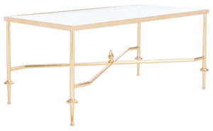 Safavieh DEVI Gold Leaf Coffee Table – Victorian Elegance Meets Modern Glamour for Chic Living Spaces AMH8332A
