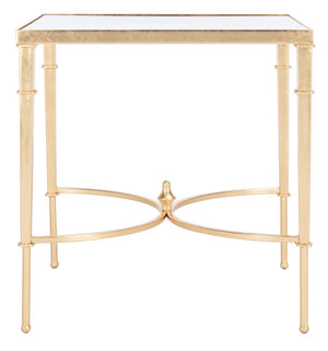 Safavieh MENDEZ Gold Leaf Accent Table – Chic Metal & Glass Design for Modern Living Spaces & Versatile Use AMH8336A