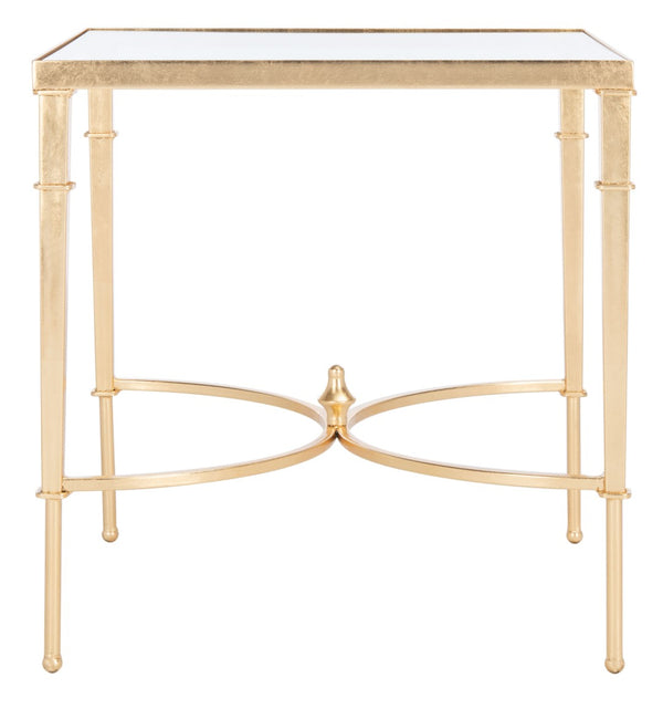 Safavieh MENDEZ Gold Leaf Accent Table – Chic Metal & Glass Design for Modern Living Spaces & Versatile Use AMH8336A
