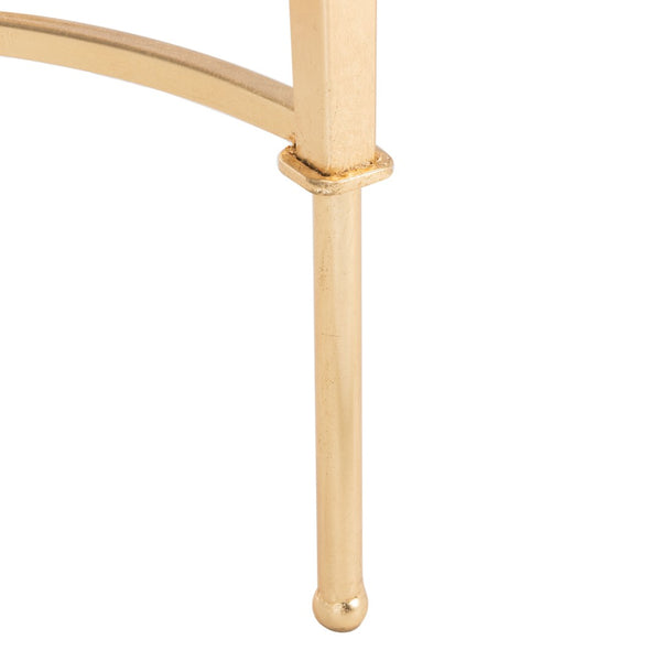 Safavieh MENDEZ Gold Leaf Accent Table – Chic Metal & Glass Design for Modern Living Spaces & Versatile Use AMH8336A