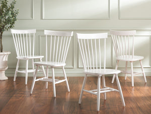 Safavieh PARKER Spindle Side Chairs - Set of 2 in White for Timeless Americana Charm & Modern Elegance AMH8500A-SET2