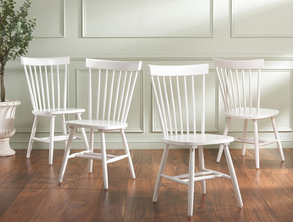 Safavieh PARKER Spindle Side Chairs - Set of 2 in White for Timeless Americana Charm & Modern Elegance AMH8500A-SET2