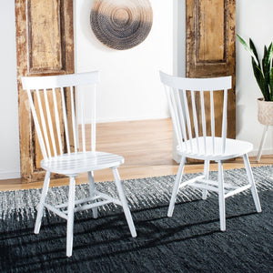 Safavieh PARKER Spindle Side Chairs - Set of 2 in White for Timeless Americana Charm & Modern Elegance AMH8500A-SET2