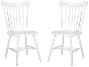 Safavieh PARKER Spindle Side Chairs - Set of 2 in White for Timeless Americana Charm & Modern Elegance AMH8500A-SET2
