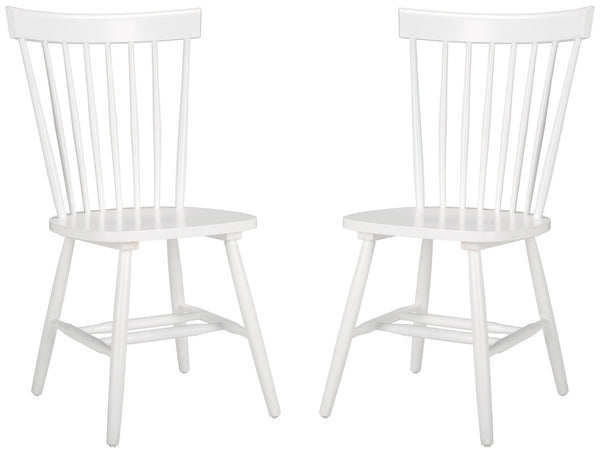 Safavieh PARKER Spindle Side Chairs - Set of 2 in White for Timeless Americana Charm & Modern Elegance AMH8500A-SET2