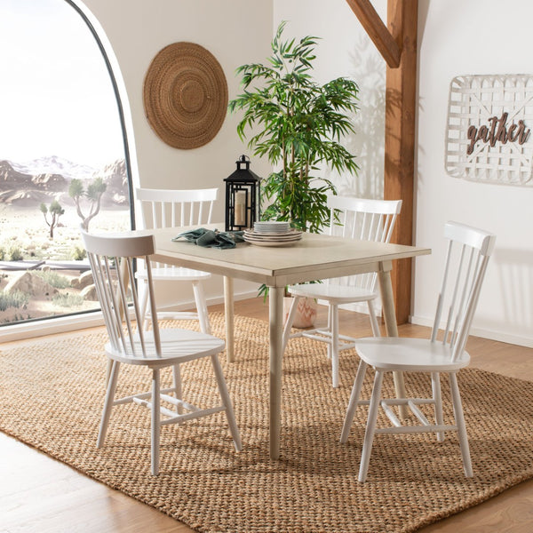 Safavieh PARKER Spindle Side Chairs - Set of 2 in White for Timeless Americana Charm & Modern Elegance AMH8500A-SET2