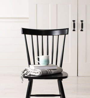 Safavieh PARKER Timeless Spindle-Back Side Chairs in Sleek Black - Set of 2 for Stylish Dining Spaces AMH8500B-SET2