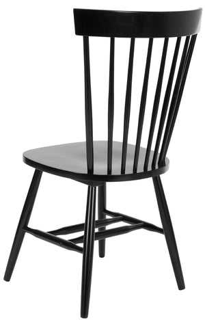 Safavieh PARKER Timeless Spindle-Back Side Chairs in Sleek Black - Set of 2 for Stylish Dining Spaces AMH8500B-SET2