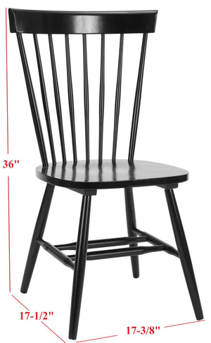 Safavieh PARKER Timeless Spindle-Back Side Chairs in Sleek Black - Set of 2 for Stylish Dining Spaces AMH8500B-SET2