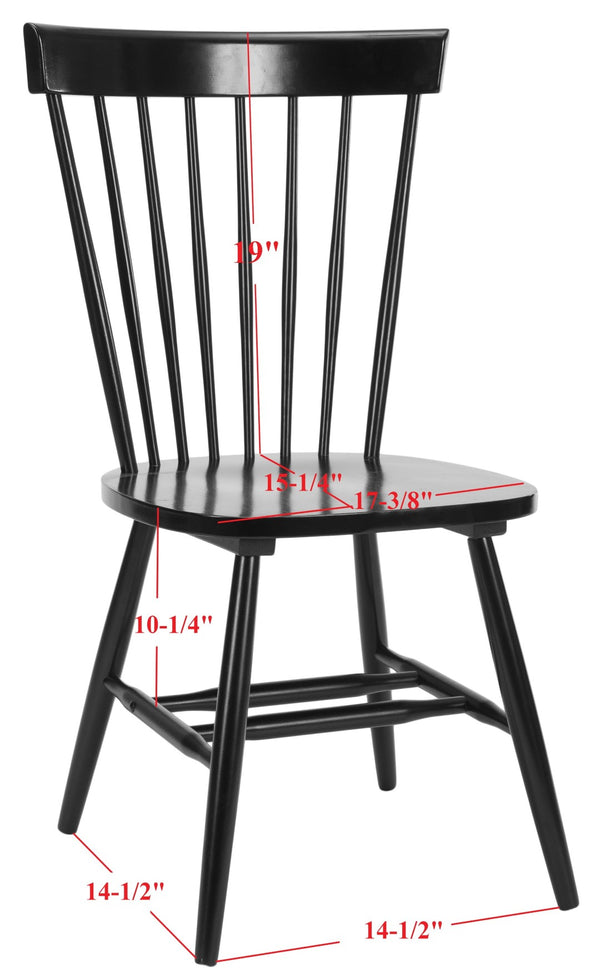 Safavieh PARKER Set of 4 Classic Spindle-Back Side Chairs in Sleek Black Finish for Dining & Accent Use AMH8500B-SET4