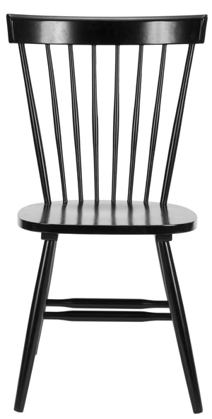 Safavieh PARKER Timeless Spindle-Back Side Chairs in Sleek Black - Set of 2 for Stylish Dining Spaces AMH8500B-SET2