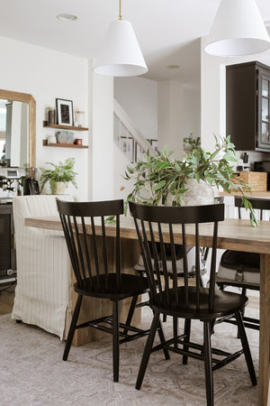 Safavieh PARKER Timeless Spindle-Back Side Chairs in Sleek Black - Set of 2 for Stylish Dining Spaces AMH8500B-SET2