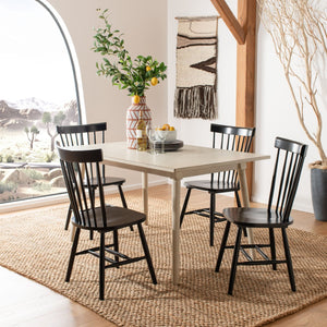 Safavieh PARKER Timeless Spindle-Back Side Chairs in Sleek Black - Set of 2 for Stylish Dining Spaces AMH8500B-SET2