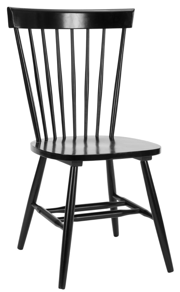Safavieh PARKER Timeless Spindle-Back Side Chairs in Sleek Black - Set of 2 for Stylish Dining Spaces AMH8500B-SET2