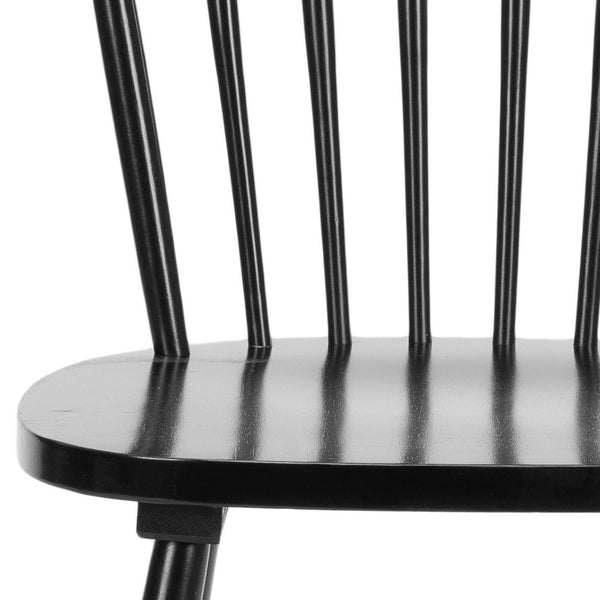 Safavieh PARKER Timeless Spindle-Back Side Chairs in Sleek Black - Set of 2 for Stylish Dining Spaces AMH8500B-SET2