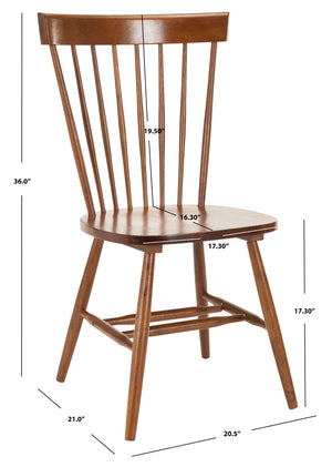 Safavieh PARKER Side Chair Set of Two - Timeless Americana Design for Charming Dining Spaces and Comfort Dark Oak AMH8500C-SET2