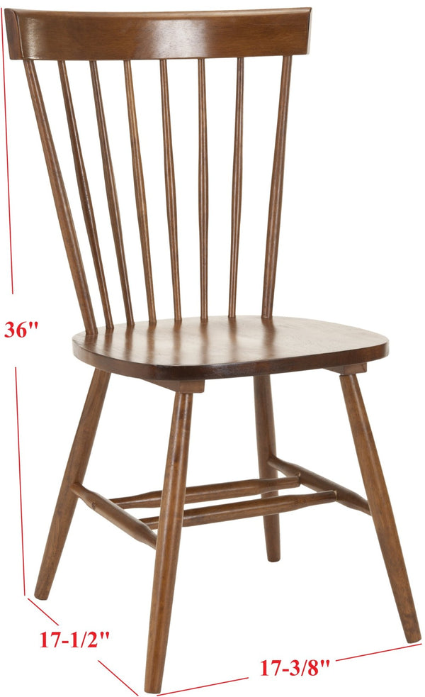 Safavieh PARKER Side Chair Set of Two - Timeless Americana Design for Charming Dining Spaces and Comfort Dark Oak AMH8500C-SET2