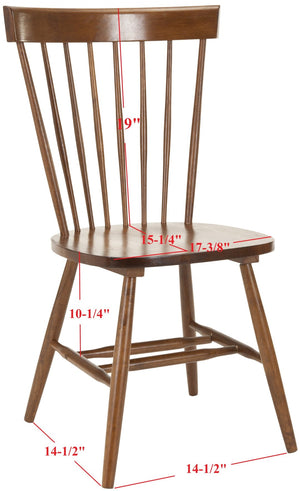 Safavieh PARKER Side Chair Set of Two - Timeless Americana Design for Charming Dining Spaces and Comfort Dark Oak AMH8500C-SET2