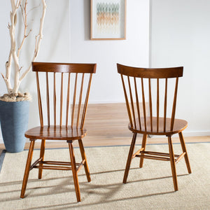Safavieh PARKER Side Chair Set of Two - Timeless Americana Design for Charming Dining Spaces and Comfort Dark Oak AMH8500C-SET2