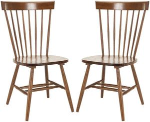 Safavieh PARKER Side Chair Set of Two - Timeless Americana Design for Charming Dining Spaces and Comfort Dark Oak AMH8500C-SET2