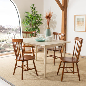 Safavieh PARKER Side Chair Set of Two - Timeless Americana Design for Charming Dining Spaces and Comfort Dark Oak AMH8500C-SET2