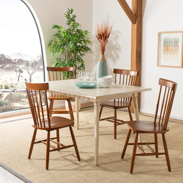Safavieh PARKER Side Chair Set of Two - Timeless Americana Design for Charming Dining Spaces and Comfort Dark Oak AMH8500C-SET2