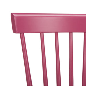Safavieh PARKER Side Chair Set of Two - Timeless Americana Design for Charming Dining Spaces and Comfort Raspberry AMH8500D-SET2