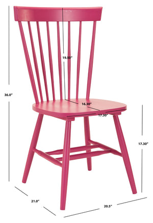 Safavieh PARKER Side Chair Set of Two - Timeless Americana Design for Charming Dining Spaces and Comfort Raspberry AMH8500D-SET2